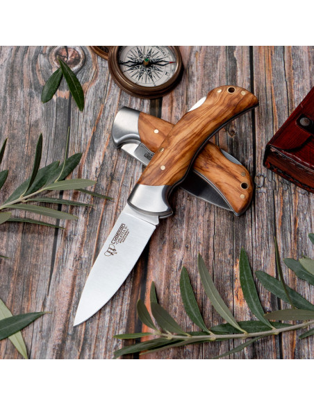 Olive handle hunting knife, blade 9.5...