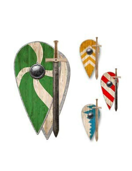 Relief Norman shield set with rustic...