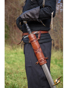 Baldric with medieval sword belt, brown 2