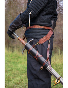Baldric with medieval sword belt, black