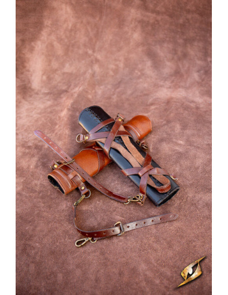 Baldric with medieval sword belt, black