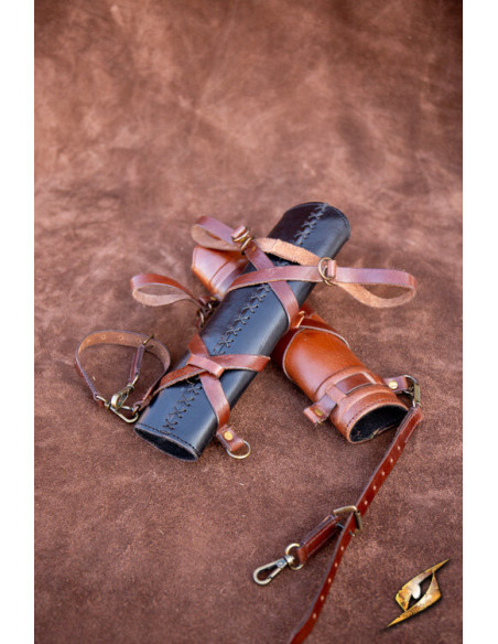 Baldric with medieval sword belt, black