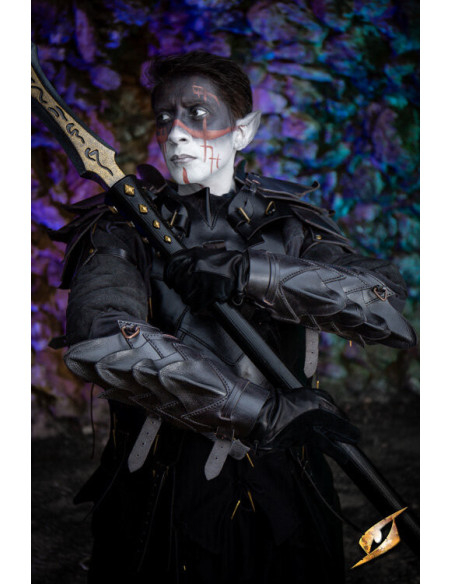 Shadow Warrior Leather Bracers, Black Shadow Warrior Leather Bracers, Black