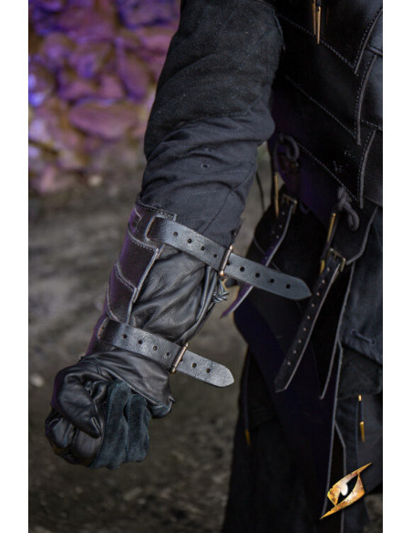 Shadow Warrior Leather Bracers, Black Shadow Warrior Leather Bracers, Black