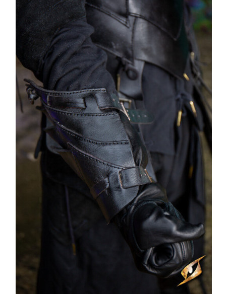 Shadow Warrior Leather Bracers, Black Shadow Warrior Leather Bracers, Black