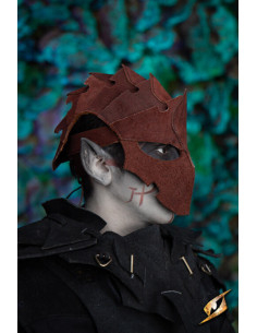 Assassin mask in suede leather, brown 2