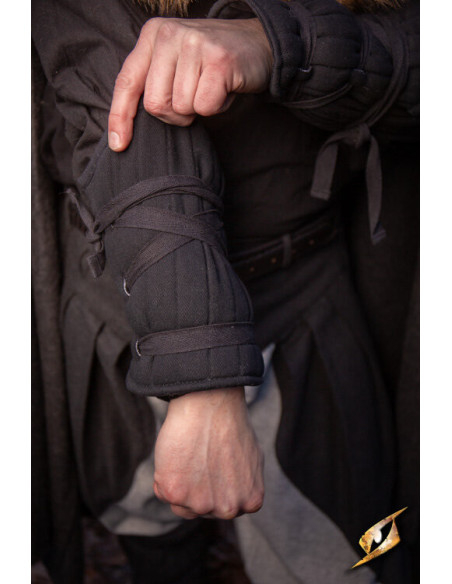 Padded Greaves and Bracelets Set, black