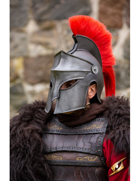 Corinthian helmet with plume, dark...