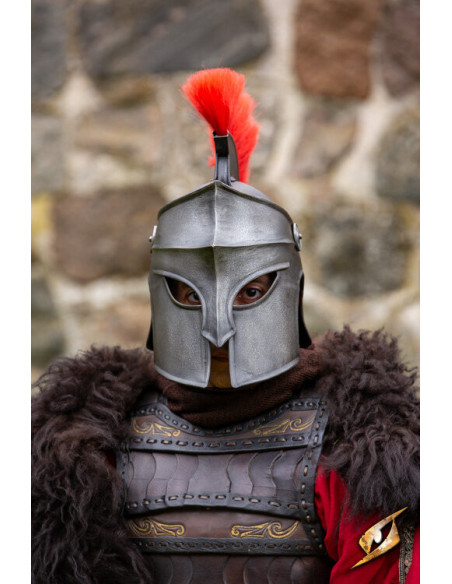 Corinthian helmet with plume, dark...