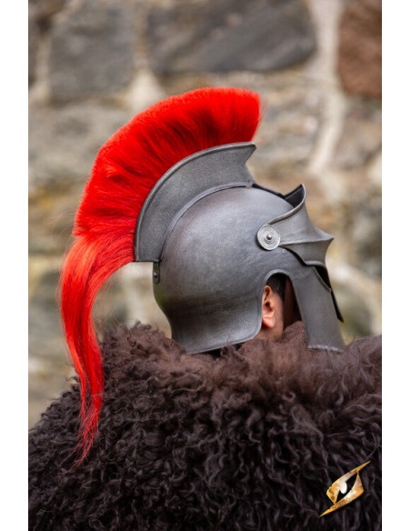 Corinthian helmet with plume, dark...