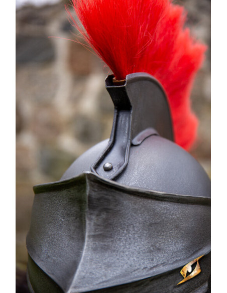 Corinthian helmet with plume, dark...