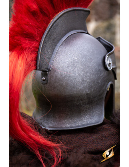 Corinthian helmet with plume, dark...