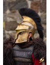 Corinthian helmet with plume, gold finish