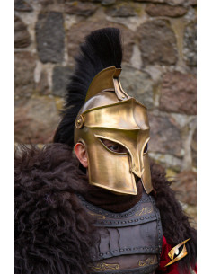 Corinthian helmet with plume, gold finish 2