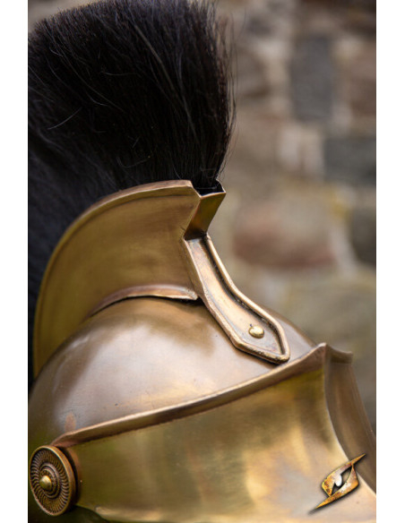 Corinthian helmet with plume, gold...