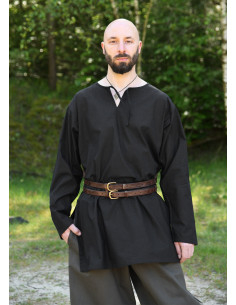 Black medieval tunic long sleeve, Gunther