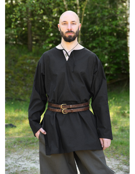 Black medieval tunic long sleeve,...