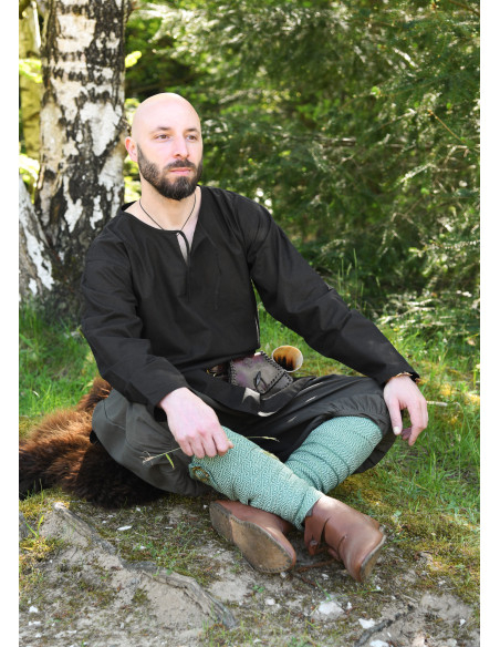 Black medieval tunic long sleeve,...