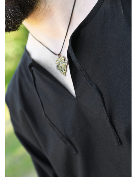 Black medieval tunic long sleeve,...