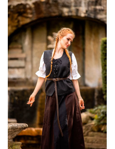 Medieval vest in Franziska cotton, black