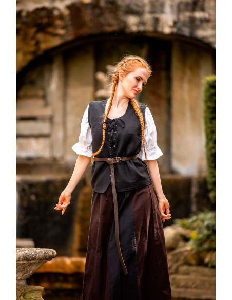 Medieval vest in Franziska cotton, black