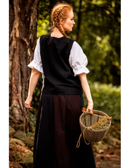 Medieval vest in Franziska cotton, black
