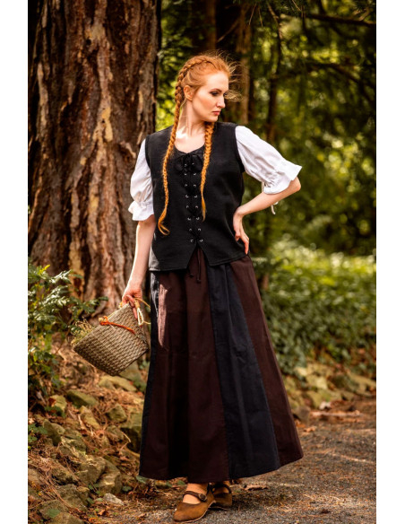 Medieval vest in Franziska cotton, black