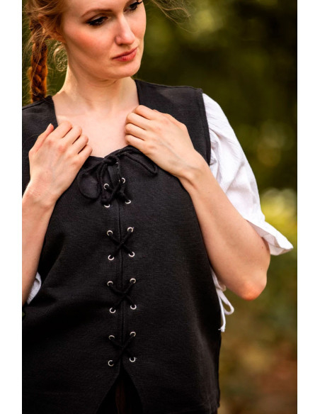 Medieval vest in Franziska cotton, black