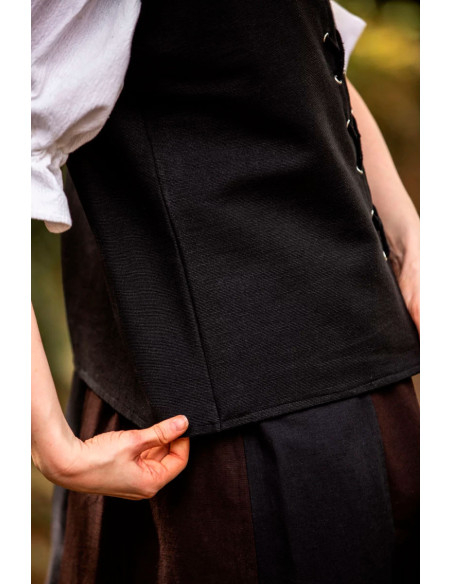 Medieval vest in Franziska cotton, black