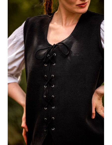 Medieval vest in Franziska cotton, black
