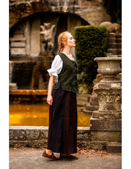Medieval vest woman model Selma, green Medieval vest woman model Selma, green