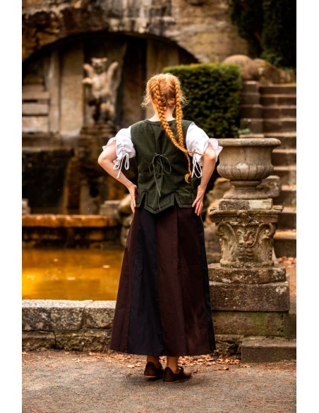 Medieval vest woman model Selma, green Medieval vest woman model Selma, green