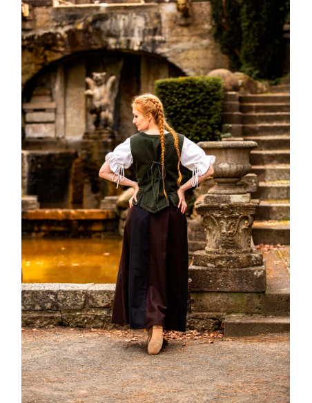 Medieval vest woman model Selma, green Medieval vest woman model Selma, green