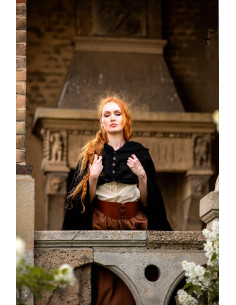 Short medieval cape for ladies, Heidi model, black color 2