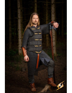 Celtic lamellar armor in suede leather, black