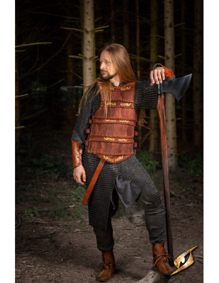 Celtic lamellar armor in brown suede...