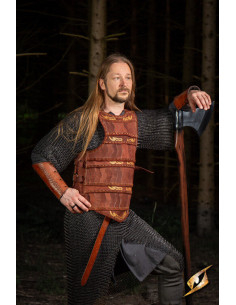 Celtic lamellar armor in brown suede leather 2