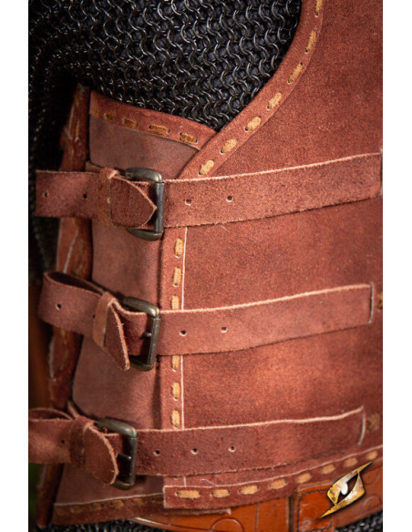 Celtic lamellar armor in brown suede...