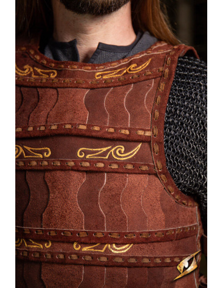Celtic lamellar armor in brown suede...