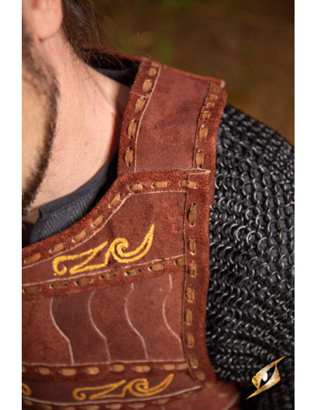 Celtic lamellar armor in brown suede...