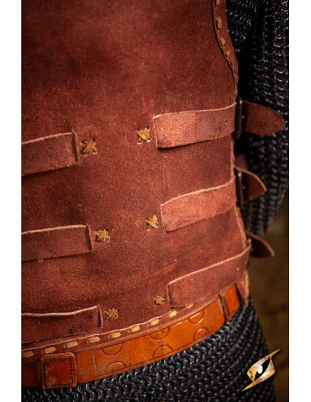 Celtic lamellar armor in brown suede...