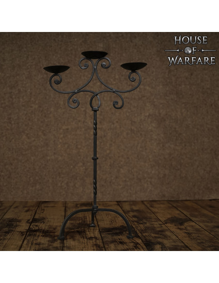 Hand forged medieval castle candelabra