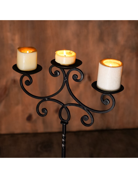 Hand forged medieval castle candelabra