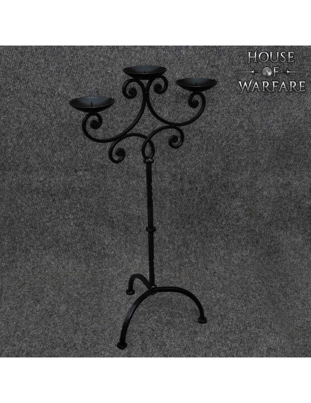 Hand forged medieval castle candelabra