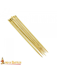 Pack of 5 solid brass medieval needles (4 cm.) 2