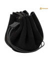 Medieval Renaissance black leather coin pouch