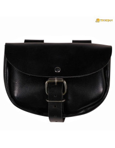 Medieval belt bag Burglar model black leather