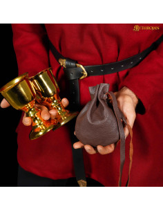 Medieval leather begging bag, LARP 2