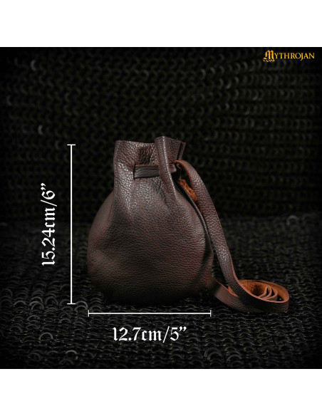 Medieval leather begging bag, LARP Medieval leather begging bag, LARP