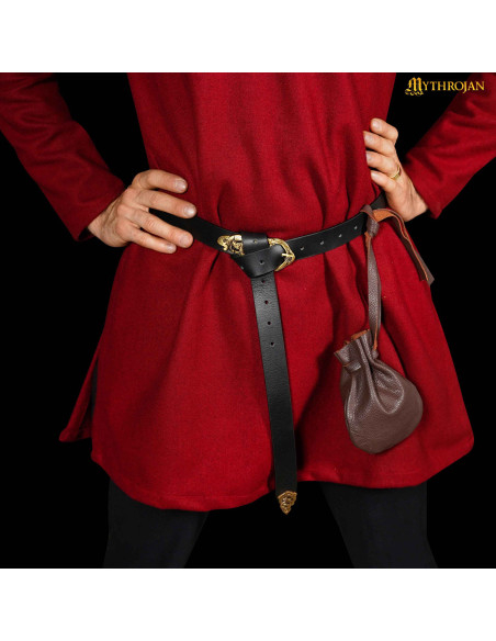 Medieval leather begging bag, LARP Medieval leather begging bag, LARP